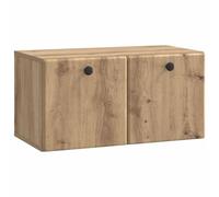 Teenpull Meuble TV mural en chêne Artisan - 59,5 x 31 x 30 cm - Avec beaucoup d'espace de rangement pour salon et home cinéma - Meuble multimédia moderne avec portes battantes à 90° et étagère