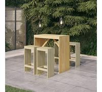 Teenpull Meubles de Bar de Jardin 5 pcs en Bois de pin imprégné Vert, Ensemble mobilier extérieur avec Table 100x60x110 cm, 4 tabourets résistants, idéal Patio, terrasse, Jardin Convivial
