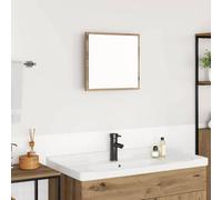 Teenpull Miroir de salle de bain à LED, en chêne artisanal, 40 x 37 x 8,5 cm, éclairage multicolore, montage mural, matériau du bois, pour salle de bain
