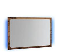 Teenpull Miroir de Salle de Bain avec lumière LED en Bois d'ingénierie Vieux Bois 60x8,5x38cm Design Mural éclairage précis pour Maquillage et Soins