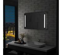 Teenpull Miroir Mural à LED pour Salle de Bains 100x60 cm Verre argenté Cadre Aluminium éclairage Lumineux IP44 adapté Maquillage Rasage décoration Moderne Design Fonctionnel