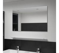 Teenpull Miroir Mural en Verre trempé 100x60 cm avec étagère 100x10 cm, Design Moderne pour Salle de Bain, Chambre, Salon, décoration Murale Pratique et Durable