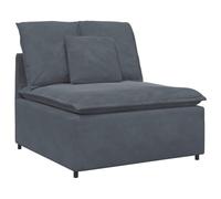 Teenpull Module Central canapé modulable Gris foncé 100 cm Velours Mousse Cadre métal pour Salon séjour Coin détente Configuration Personnalisable avec Coussins Confortables