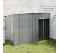 Teenpull Niche Chien Acier galvanisé Anthracite avec Toit 153x91x110 cm entrée 48x87 cm abri extérieur intérieur Jardin pour Chiot Confort Hiver Pluie Refuge