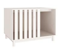 Teenpull Niche pour chien, blanche, en pin massif, 100 x 70 x 72 cm, résistante aux intempéries et robuste, refuge compacte pour l'extérieur et l'intérieur, couchage moderne pour jardin et terrasse
