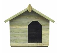 Teenpull Niche pour chien en pin imprégné avec toit imperméable, maison rustique pour jardin et terrasse, refuge spacieuse, résistant aux intempéries et facile à nettoyer