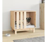 Teenpull Niche pour chien, en pin massif, 60 x 45 x 57 cm, résistante aux intempéries, compacte et peu encombrante, avec un design rustique, idéale comme refuge pour chiens dans le jardin et