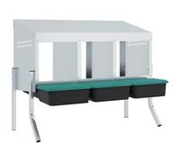 Teenpull Nichoir à Poules 3 Compartiments en Acier galvanisé avec Pieds réglables, Espace Confortable, Facile à Nettoyer, pour élevage intérieur et extérieur sécurisé