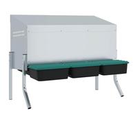 Teenpull Nichoir à Poules 3 Compartiments en Acier galvanisé avec Pieds réglables pour élevage intérieur extérieur, Plateau Amovible pour Nettoyage Facile, abri Confortable et ventilé