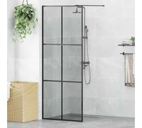 Teenpull Paroi de douche noire 80 x 195 cm en verre de sécurité trempé ESG avec cadre réglable et protection anti-éclaboussures pour salle de bain sans cadre, peu encombrante et durable
