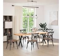 Teenpull Pieds de Table à Manger en Forme de X en Acier thermolaqué Noir, 2 pièces, 57 x (72-73) cm, Pieds de mobilier Robustes et réglables pour Bureau, Table Basse et Banc