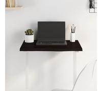 Teenpull Plateau de table marron foncé, 60 x 40 x 2 cm, en chêne massif traité, bord naturel, pour bureau et table à manger, projet de bricolage, table de bureau