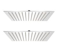 Teenpull Pommeaux de douche à effet pluie en acier inoxydable 30 x 30 cm carré avec 168 buses 2 pièces, douchette anti-calcaire pour montage mural ou au plafond, économie d'eau et jet bien-être pour