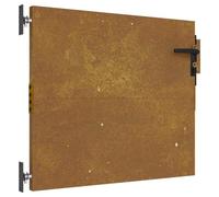 Teenpull Portail de Jardin en Acier corten 85x100 cm avec Serrure et charnières réglables, portillon battant pour clôture, Protection et intimité extérieure, idéal pour entrée Jardin ou Piscine