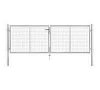 Teenpull Portail de Jardin en Acier galvanisé Argent 300 x 75 cm avec Serrure Haute sécurité, charnières Robustes, portillon battant pour clôture, accès extérieur, Protection Jardin et Maison