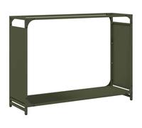 Teenpull Portant de bois chauffage vert olive acier laminé à froid 90x28x65 cm robuste capacité 100 kg rangement sac panier bûche poêle cheminée intérieur extérieur