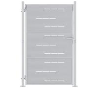 Teenpull Porte de Jardin en Acier Inoxydable argenté 85 x 144 cm avec Serrure et charnières, portillon battant pour clôture, accès sécurisé extérieur Jardin terrasse