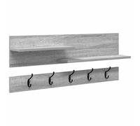 Teenpull Porte-Manteau Mural Gris Sonoma en Bois d'ingénierie 90 x 15 x 36 cm avec Crochets et étagères flottantes pour Rangement intérieur organisé et Gain de Place