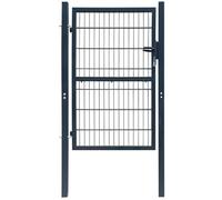 Teenpull Portillon Acier Anthracite 105x250 cm avec Serrure et charnières Robustes, barrière de sécurité pour Jardin, entrée extérieure, Portail piéton, Protection et intimité