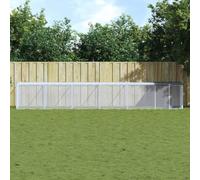 Teenpull Poulailler avec Toit Anthracite en Acier galvanisé 603x98x90 cm avec Cage d'extension, abri sécurisé pour Poules, Lapins, cobayes, rongeurs, adapté Jardin extérieur