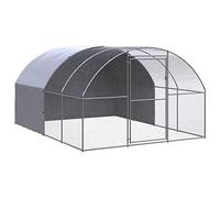 Teenpull Poulailler d'extérieur en acier galvanisé 3 x 4 x 2 m avec toit en polyéthylène résistant aux intempéries, grand clapier et enclos pour lapins, lapins, cochons d'Inde et rongeurs dans le