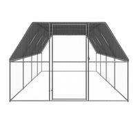 Teenpull Poulailler d'extérieur en Acier galvanisé 3x8x2 m avec Toit résistant à l'eau, Porte sécurisée avec Serrure, Espace Confortable pour Poules, Canards et Petits Animaux en Jardin extérieur