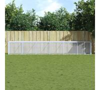 Teenpull Poulailler en Acier galvanisé Gris Clair 603x98x90 cm avec Toit, Cage d'extension modulable, abri sécurisé pour Poules, Lapins, rongeurs, extérieur et Jardin