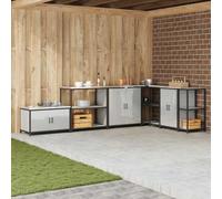Teenpull Rangement de Cuisine en Acier argenté 60 x 50 x 92 cm avec étagère, Buffet Cabinet Pratique pour Pantry et Kitchen Storage cabinets, idéal pour Organiser et optimiser l’Espace