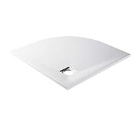 Teenpull Receveur de douche SMC blanc 90 x 90 cm, même au sol, avec couvercle de vidange en acier inoxydable, seuil bas, bac de douche résistant aux chocs pour douche sans barrière, montage sans