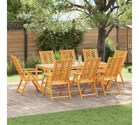 Teenpull Recliner Adirondack Lot de 8 chaises de jardin, en bois, marron, 57 x 71 x 90 cm, pour extérieur, terrasse, dossier réglable, robustes pour se détendre dans le jardin