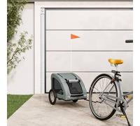 Teenpull Remorque de vélo pour Animaux de Compagnie Gris, Cadre en Fer, Tissu Oxford Respirant, Cabine spacieuse 50x70x50 cm, Roues Stables, sécurité renforcée pour Chien, Chat, Lapin