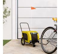 Teenpull Remorque de vélo pour Animaux de Compagnie Jaune et Noir avec Cadre en Fer, Cabine spacieuse, fenêtres en Filet Respirant, Roues Solides