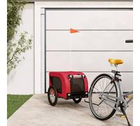 Teenpull Remorque de vélo pour Animaux de Compagnie Rouge et Noir, Cabine spacieuse 50x70x50 cm, Tissu Oxford Respirant avec Filet, Roues Robustes, Pliable et sécurisée pour Chien, Chat