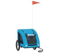 Teenpull Remorque de vélo pour chien, bleue, en tissu Oxford et fer, robuste, 125 x 63 x 66 cm, pliable, avec filet et réflecteurs, pour la ville, l'extérieur, les voyages et les promenades