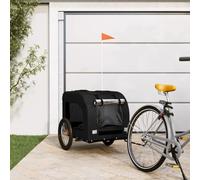 Teenpull Remorque de vélo pour chien noire en tissu Oxford et fer, pliable, respirante, avec fenêtres en maille, compacte et légère pour la ville, l'extérieur, les excursions et le transport d'animaux