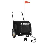 Teenpull Remorque de vélo pour chien noire en tissu Oxford robuste avec cadre en fer, pliable et maniable, idéal pour les voyages, la randonnée et les visites vétérinaires, 45 kg maximum