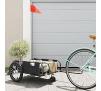 Teenpull Remorque vélo Noir Tissu Oxford et Fer Robuste 124x64,5x36 cm capacité 45 kg attelage Crochet pour Transport Bagage Enfant Chien randonnée Plein air Promenade