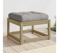 Teenpull Repose-Pied de Jardin en Bois de pin imprégné avec Coussin Gris, 83x73x78 cm, siège Confortable 63,5x63,5 cm, Support 130 kg, mobilier Patio modulable pour terrasse et extérieur