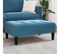 Teenpull Repose-pieds bleu, 77 x 55 x 31 cm, ottoman en velours pour salon, chambre à coucher, repose-pieds robuste, siège confortable