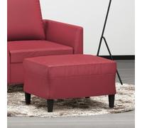 Teenpull Repose-pieds, bordeaux, 60 x 50 x 41 cm, en cuir synthétique, stable, confortable, pour salon, chambre à coucher, siège supplémentaire, repose-pieds