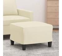 Teenpull Repose-pieds, crème, 60 x 50 x 41 cm, en cuir synthétique, ottoman pour salon, chambre à coucher, meuble robuste, polyvalent