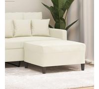 Teenpull Repose-pieds crème, 70 x 55 x 41 cm, velours doux, cadre en contreplaqué robuste, siège polyvalent pour le salon, la chambre à coucher, ottoman confortable pour vos pieds