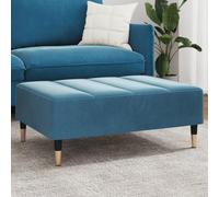 Teenpull Repose-pieds en velours bleu 77 x 55 x 31 cm, ottoman robuste pour salon, chambre à coucher, tabouret confortable, repose-pieds stable, design moderne