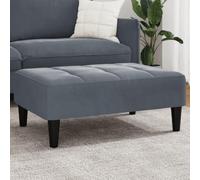 Teenpull Repose-pieds en velours gris foncé, 77 x 55 x 31 cm, ottoman confortable, pour salon, chambre à coucher, meuble robuste