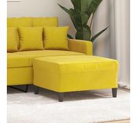 Teenpull Repose-pieds en velours, jaune, 70 x 55 x 41 cm, tabouret d'appoint pour salon, chambre à coucher, structure en contreplaqué robuste, ottoman doux pour reposer les pieds