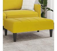 Teenpull Repose-pieds en velours jaune, 77 x 55 x 31 cm, tabouret rembourré doux et confortable, pour salon, chambre à coucher, design robuste, utilisation polyvalente