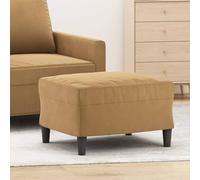 Teenpull Repose-pieds en velours, marron, 60 x 50 x 41 cm, ottoman confortable, pour salon, chambre à coucher, tabouret robuste, à poser sur les pieds