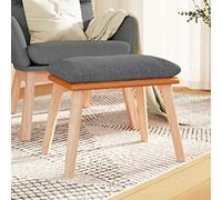 Teenpull Repose-pieds gris clair, 45 x 29,5 x 35 cm, tissu et cuir synthétique, ottoman stable pour salon, chambre à coucher, repose-pieds confortable