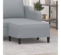 Teenpull Repose-pieds, gris clair, 70 x 55 x 41 cm, housse en tissu, tabouret d'appoint pour salon, chambre à coucher, structure en bois robuste, assise confortable