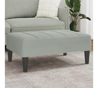 Teenpull Repose-pieds, gris clair, 77 x 55 x 31 cm, en velours, ottoman confortable pour salon, chambre à coucher, assise stable, pieds surélevés